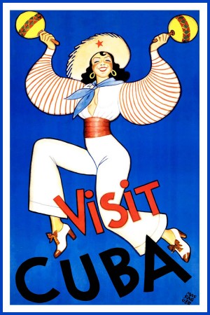 Visit Cuba vintage travel poster